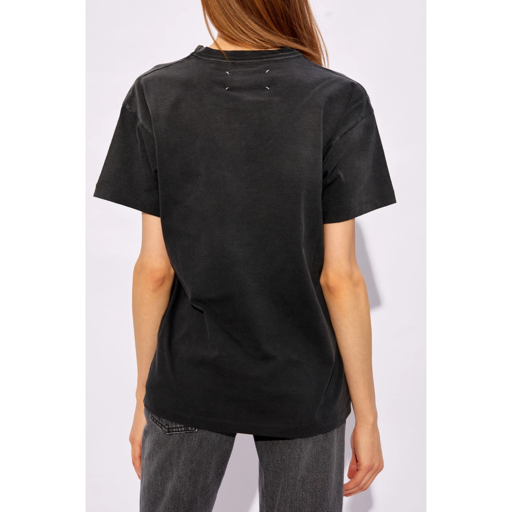 Maison Margiela T-shirt met logo Gray Dames