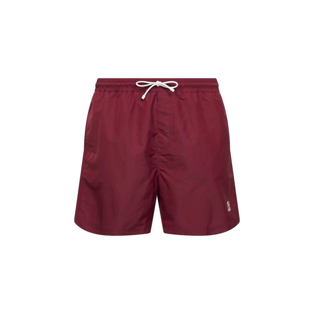 Brunello Cucinelli Red Beachwear, Male, S, Swim Shorts