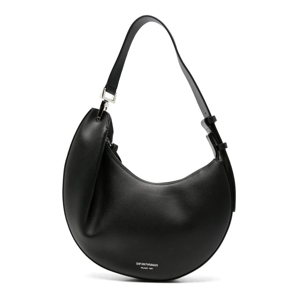 Emporio Armani Black 1981 Leather Hobo Bag - Image 3