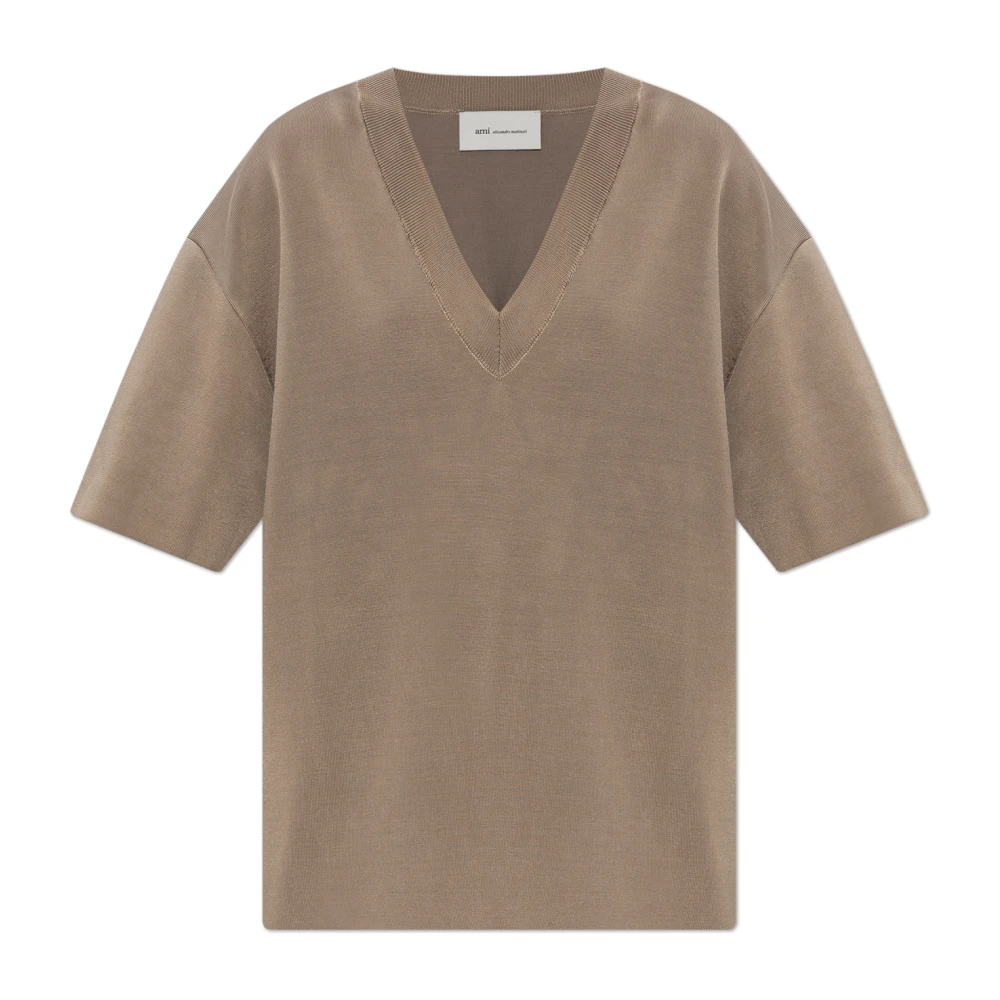 Ami Paris Donna Marrone Top, Xs, New,
