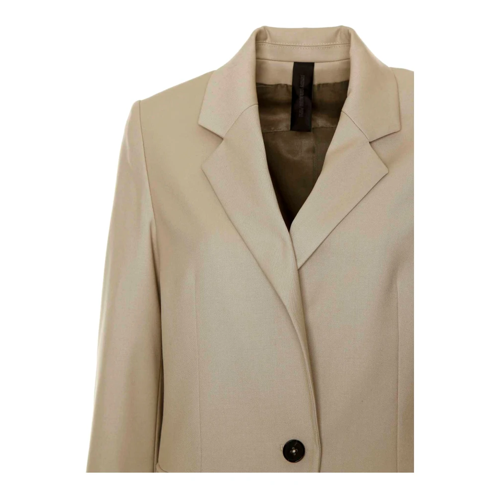 drykorn Glanzende Blazer met Gebroken Revers Beige Heren