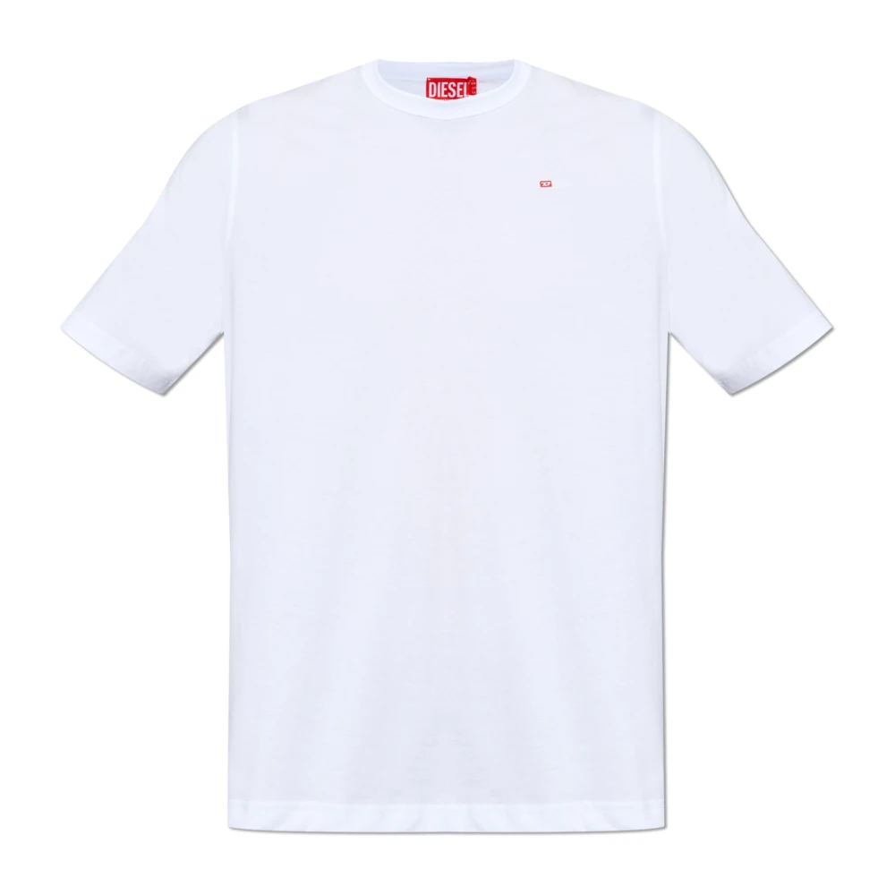 Diesel Geborduurd Logo Crew Neck T-shirt White Heren