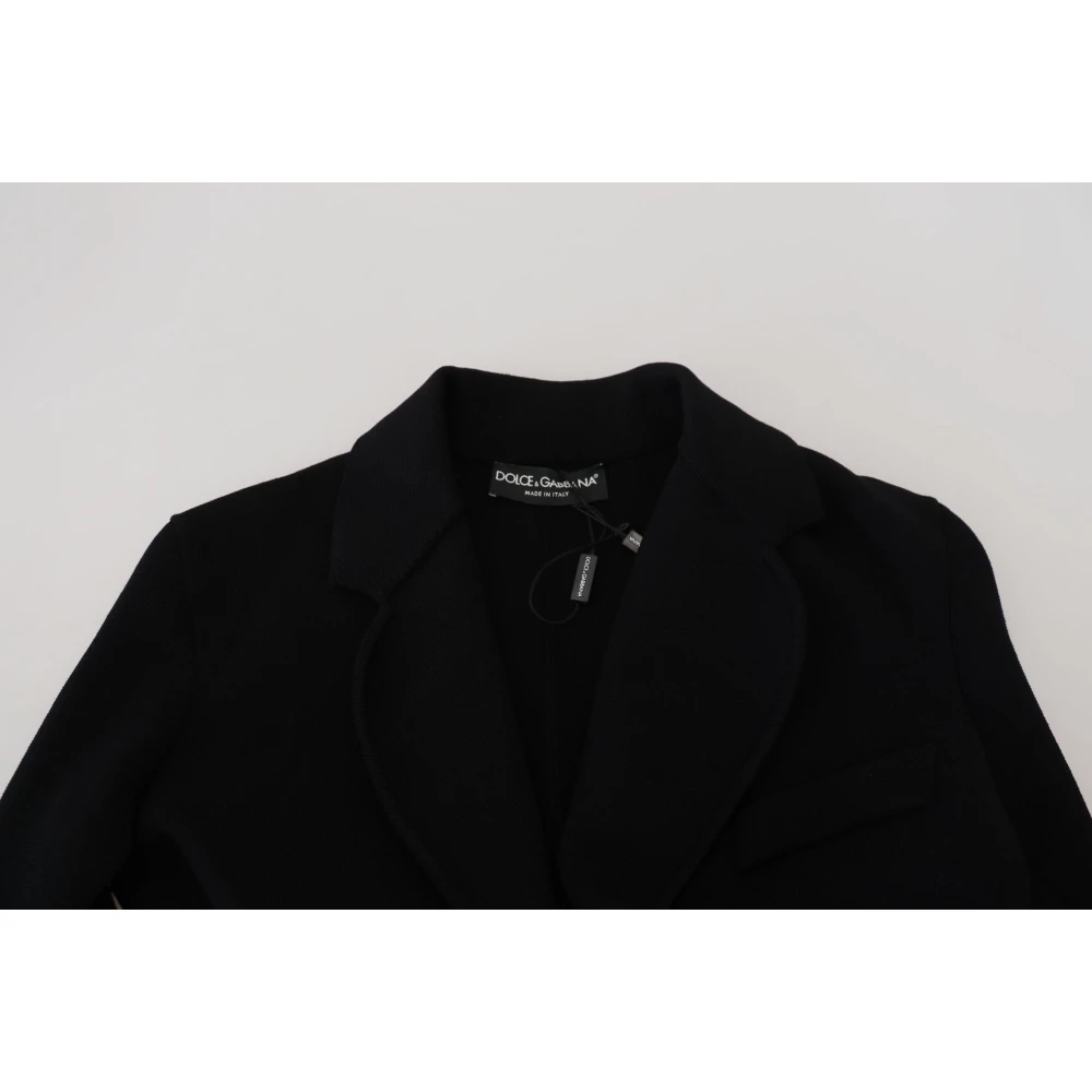 Dolce & Gabbana Zwarte knoop cardigan blazer viscose jasje Black Dames