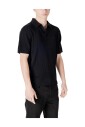 polo-en-coton-noir-linear