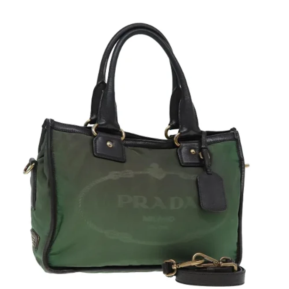 Prada Vintage Pre-owned Nylon handbags Brown Dames