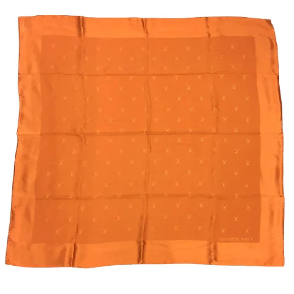 Louis Vuitton Vintage Pre-owned Silk scarves Orange Dames