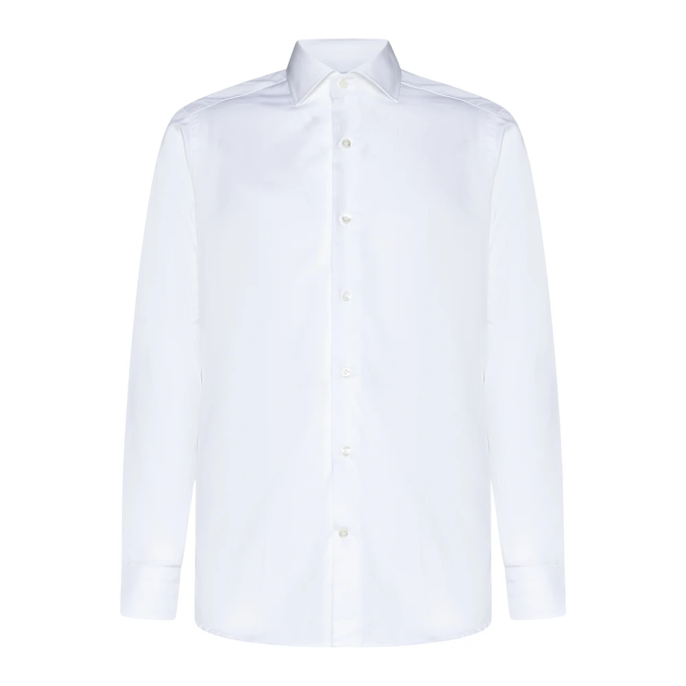 D4.0 Witte Katoenen Overhemd met Lange Mouwen White Heren