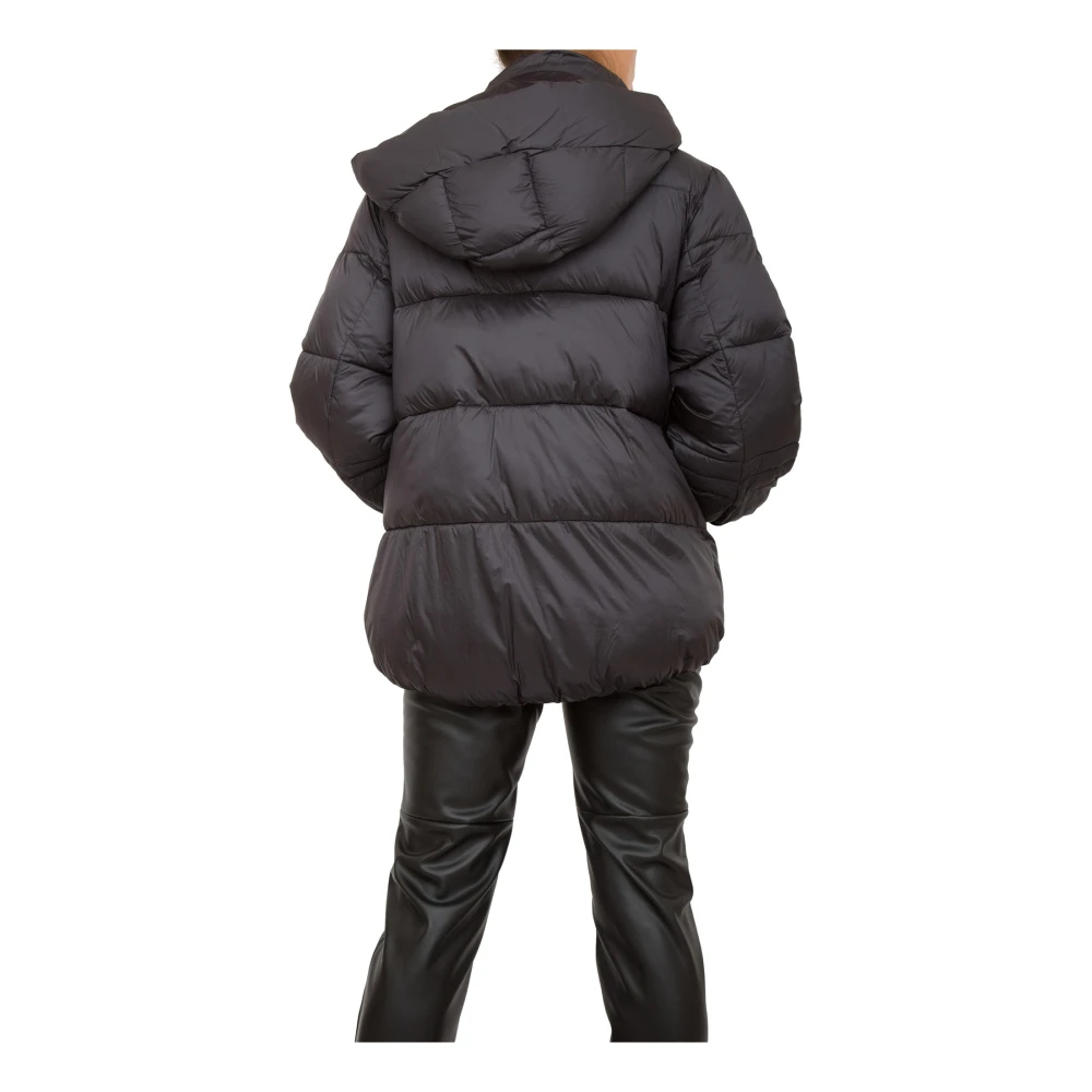 Twinset Gewatteerde Zwarte Jas Black Dames
