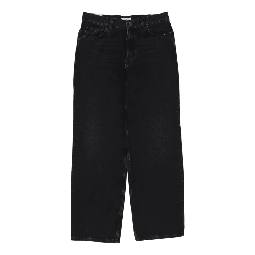Amish Zwarte Denim Hoge Taille Wijde Pijp Jeans Black Heren