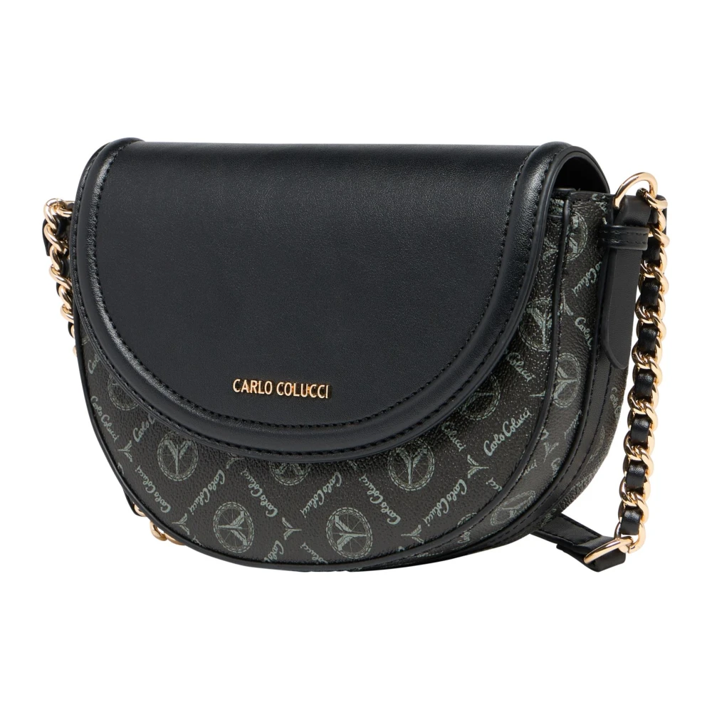 carlo colucci Stijlvolle Logoprint Handtas Black Dames