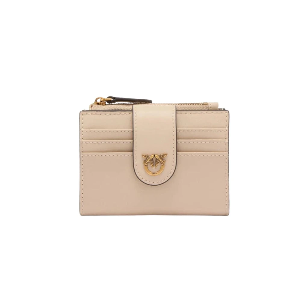 Pinko , Wallets & Cardholders, Female, Beige, One Size, Love Birds Small Square Wallet
