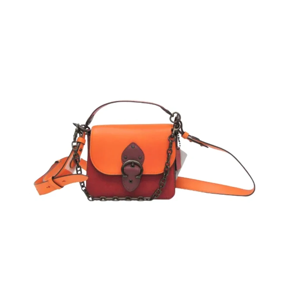 Coach Pre-owned Leather shoulder-bags Orange Dames