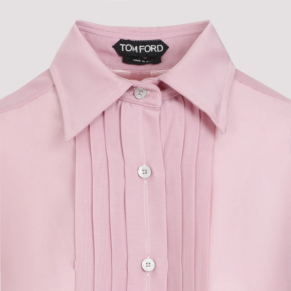 Tom Ford Zijden Batiste Shirt Lichtroze Pink Dames