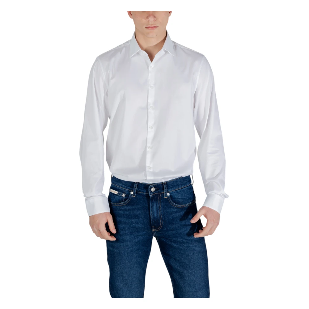 Calvin Klein Lente Zomer Lange Mouw Shirt White Heren
