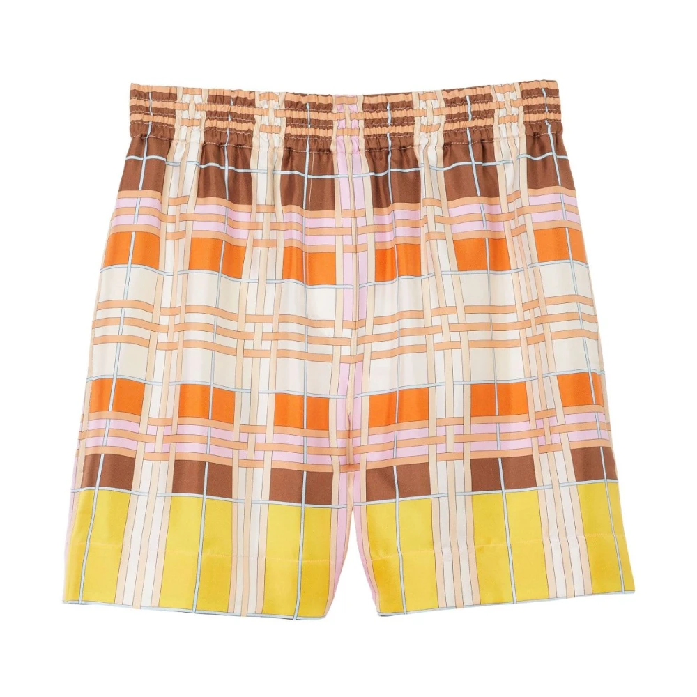 Burberry Geometrische Zijden Shorts Multicolor Dames