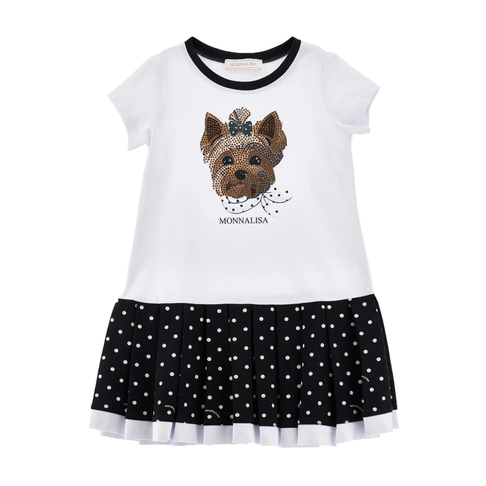 Monnalisa Girls White Dresses, 8 Y, Vestito Tennis In Jersey Stretch