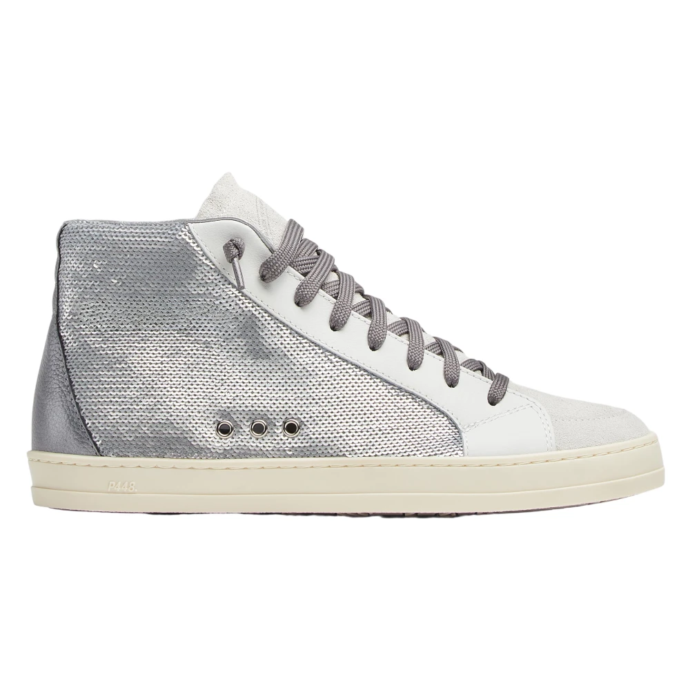 P448 Grijze Metallic Paillet Skate Schoenen Dames Schoenen Grijs