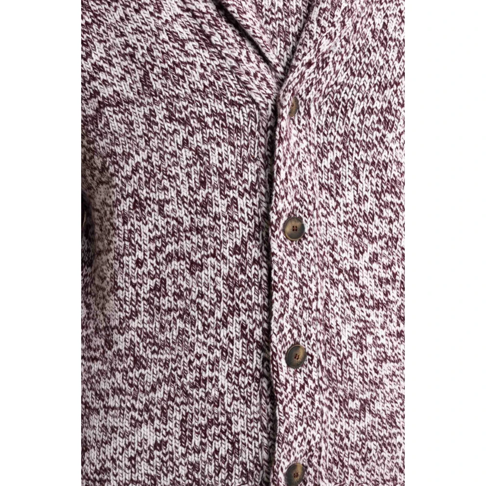 Barba Sjaalkraag Mouliné Stof Jas Multicolor Heren