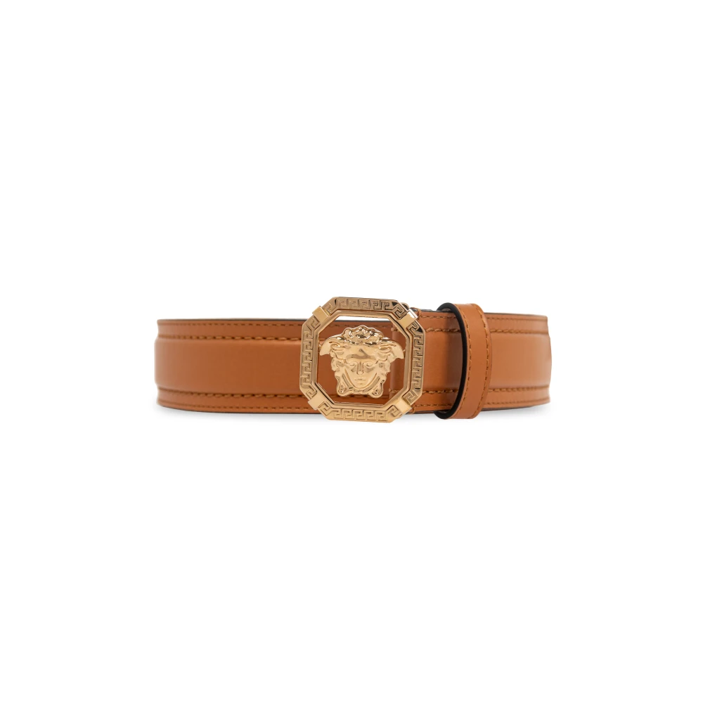 Versace Leren riem Brown Heren