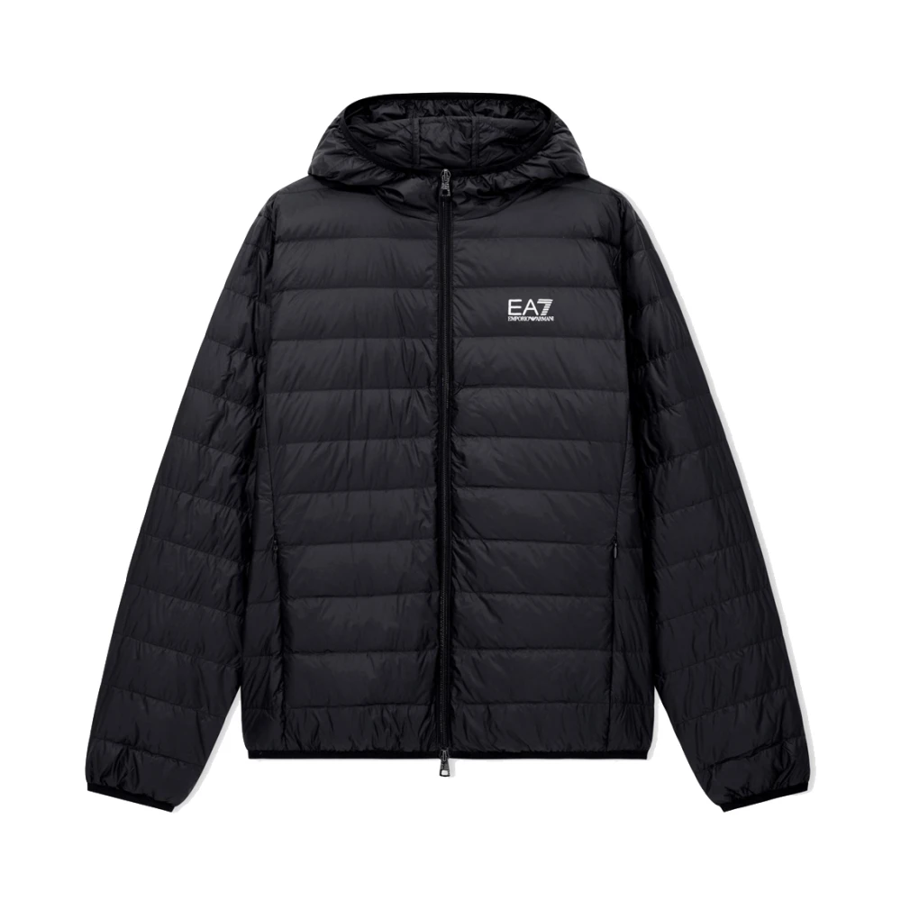 Emporio Armani Ea7 Uomo Nero Cappotto Invernale Design Elegante