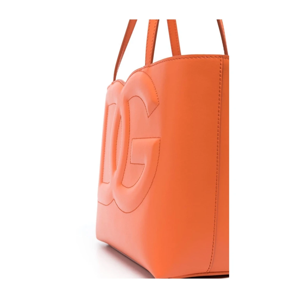 Dolce & Gabbana Oranje Logo Reliëf Tote Tas Orange Dames