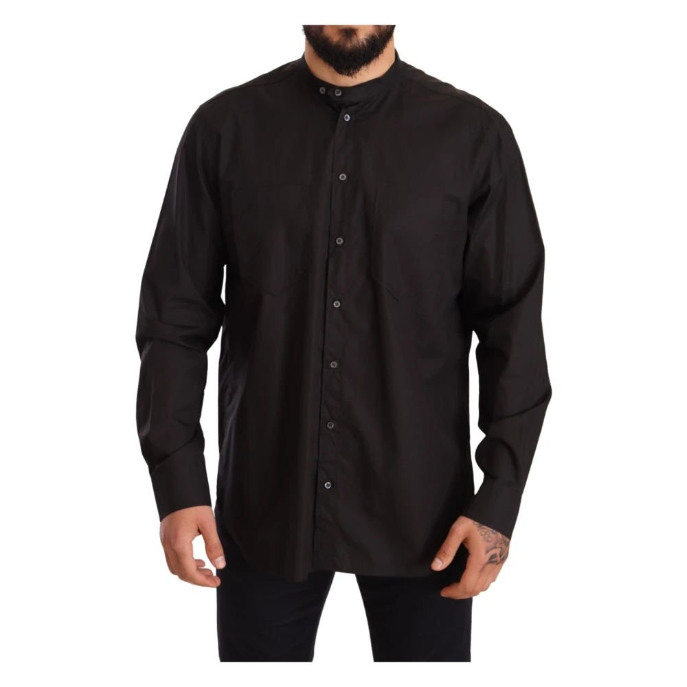 Dolce & Gabbana Men's Black Elegant Shirt Cotton
