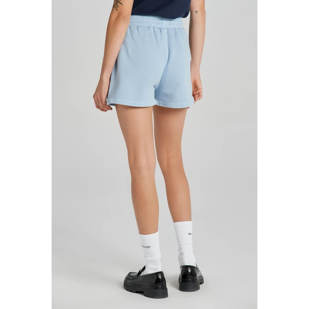 Gant Zon-Gebleekte Katoenen Shorts Blue Dames