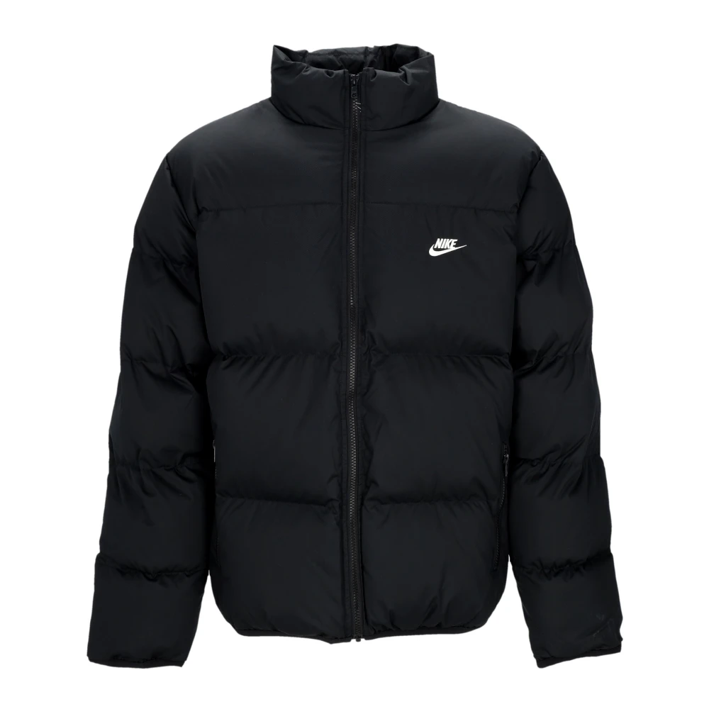 Nike Club Puffer Jacket Zwart Wit Black Heren