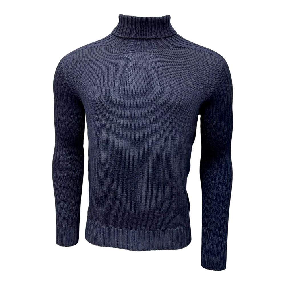 Gran Sasso Rainwool Polokrage Tröja Blue, Herr