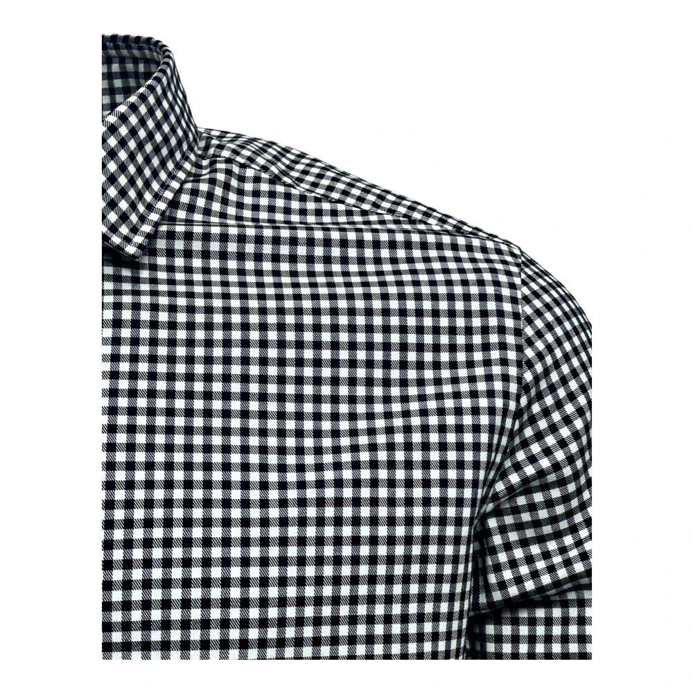 Salvatore Piccolo Met de hand vervaardigd Neapolitaans geruit overhemd Black Heren