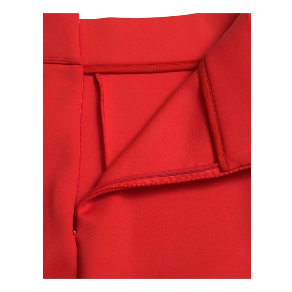 Dolce & Gabbana Hoge Taille Stretch Leggings Broek Red Dames