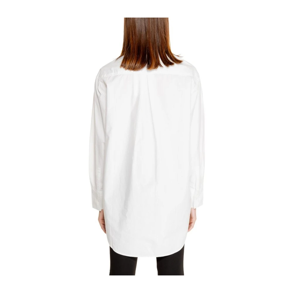 Calvin Klein Jeans Relaxed Fit Poplin Overhemd Lange Mouw White Dames