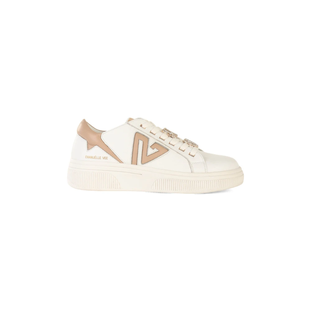 Emanuelle Vee Leren Sneakers met Verwijderbare Details White Dames