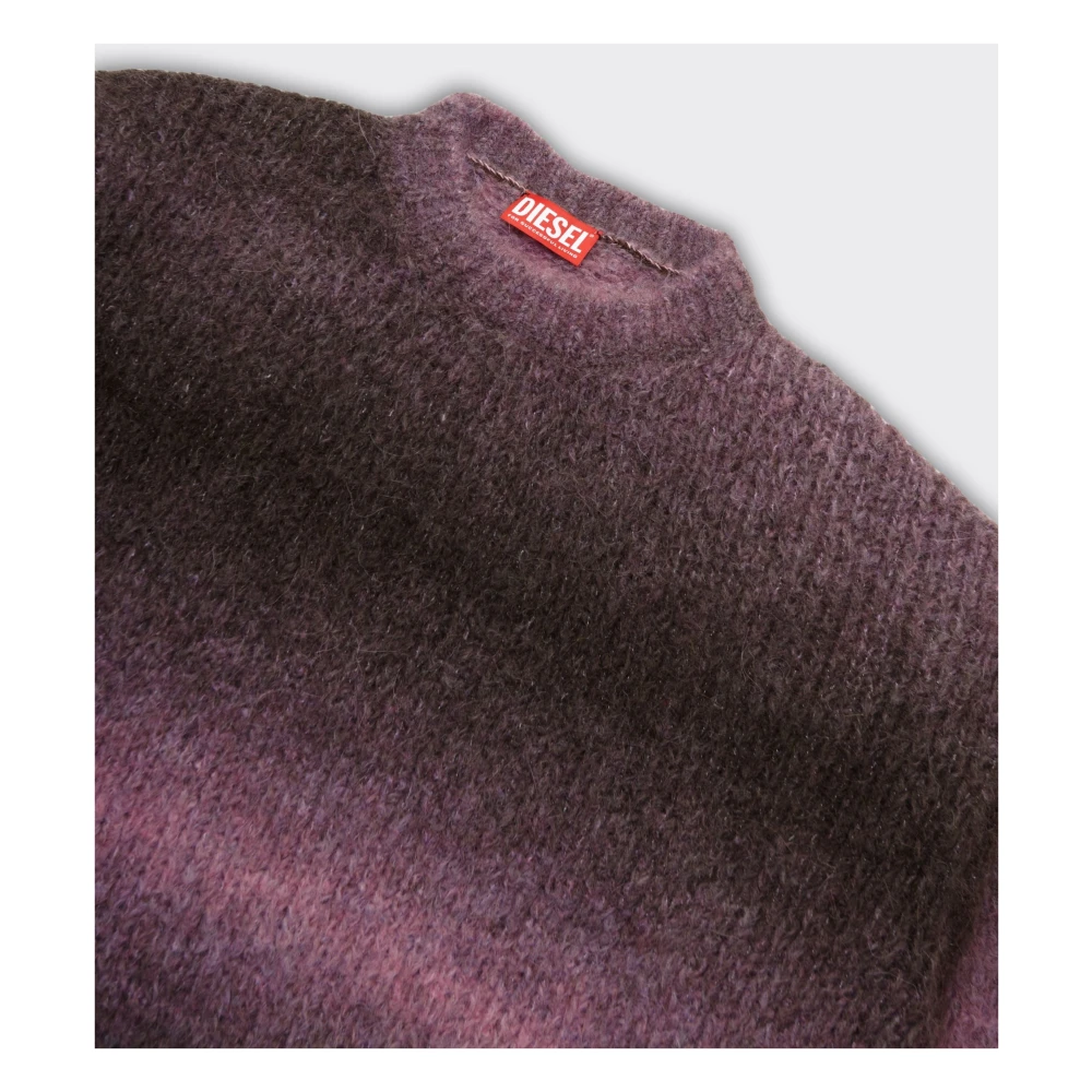 Diesel Paars Chocolade Gebreide Trui Purple Heren