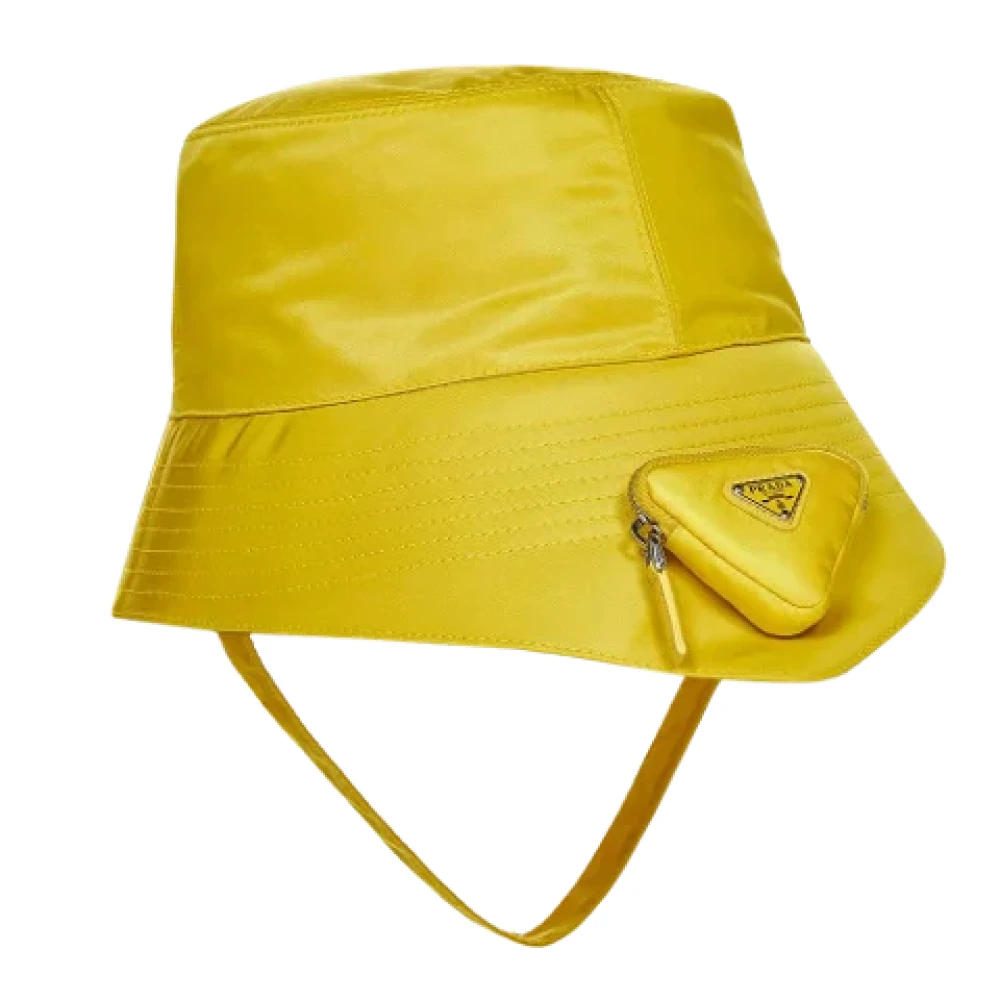 Prada Vintage Pre-owned Cotton hats Yellow Dames