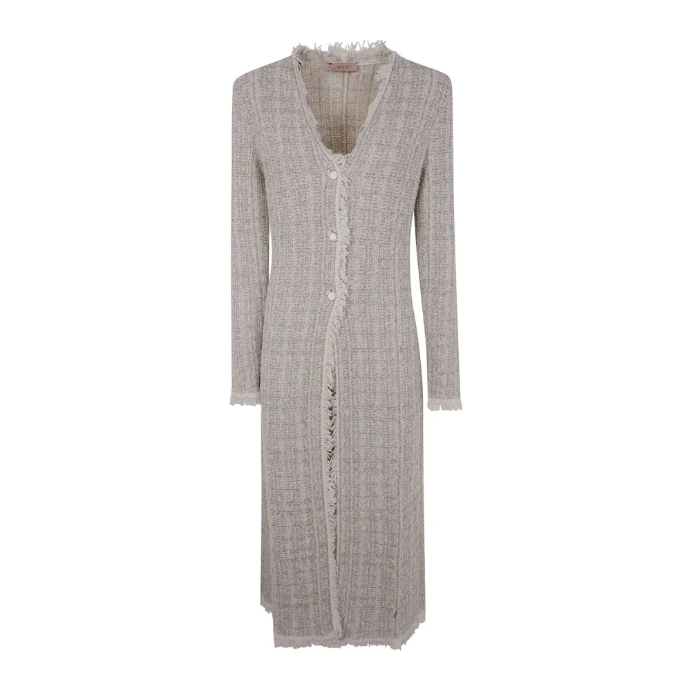 Twinset Grijze Vest met Knopen V-Hals Gray Dames