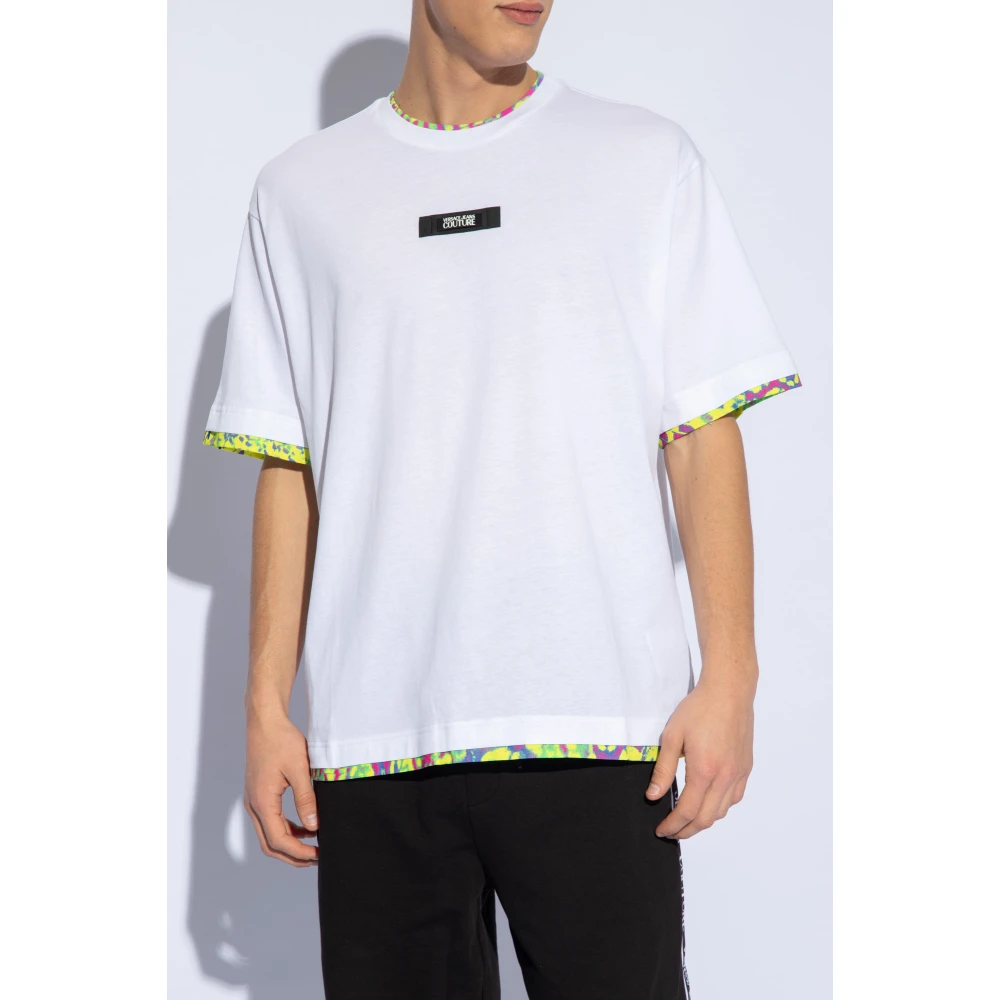 Versace Jeans Couture T-shirt met logo patch White Heren