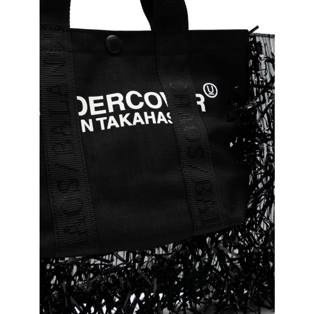 Undercover Zwarte nylon tote tas met franje Black Dames