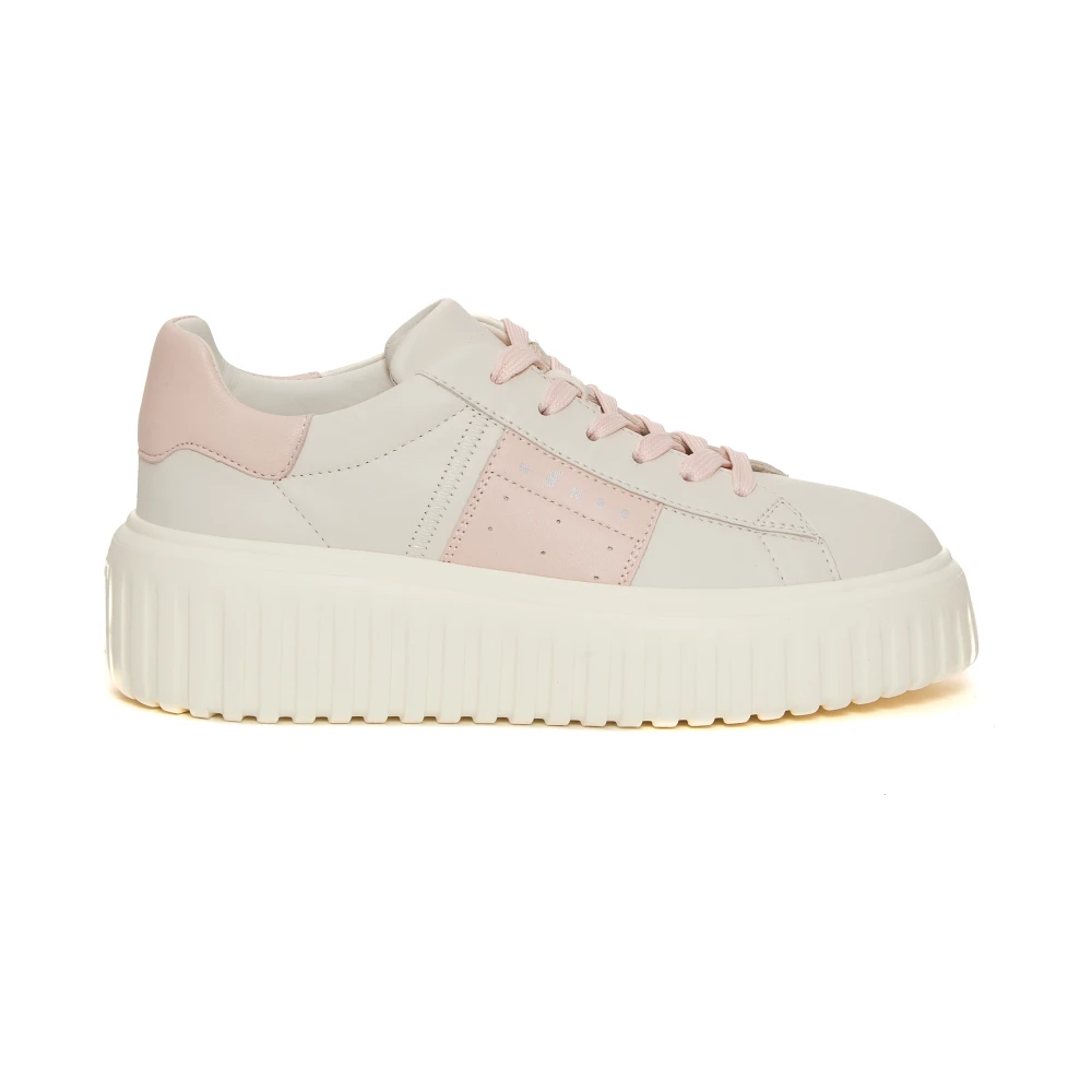 Hogan Witte leren sneakers met band Dames Schoenen