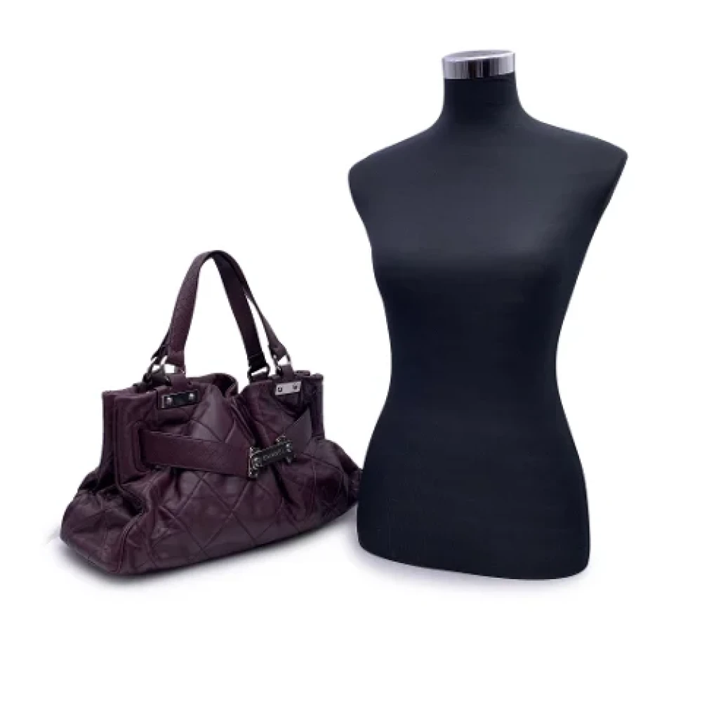 Chanel Vintage Pre-owned Leather handbags Purple Dames