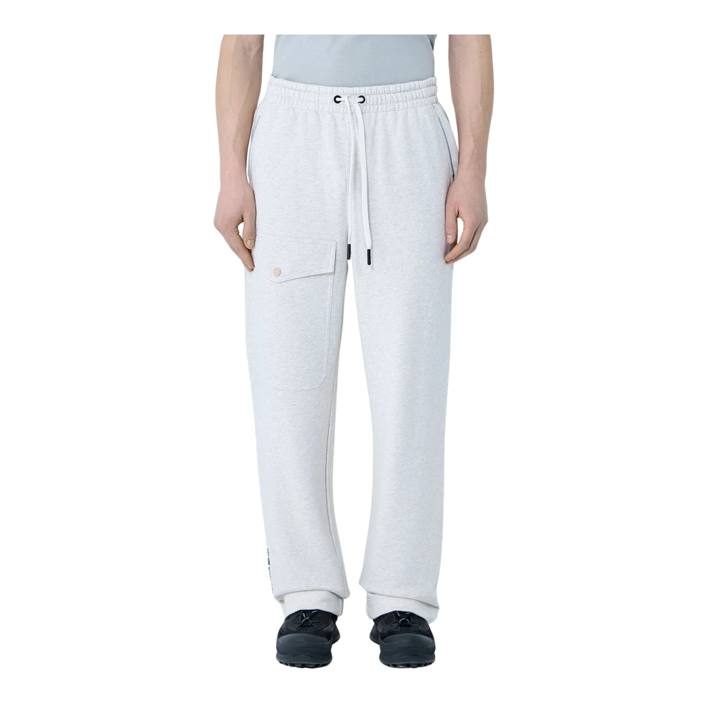 Moncler Men's White Cotton Logo Patch Track Trousers - Sweatpants - Xl - Trousers