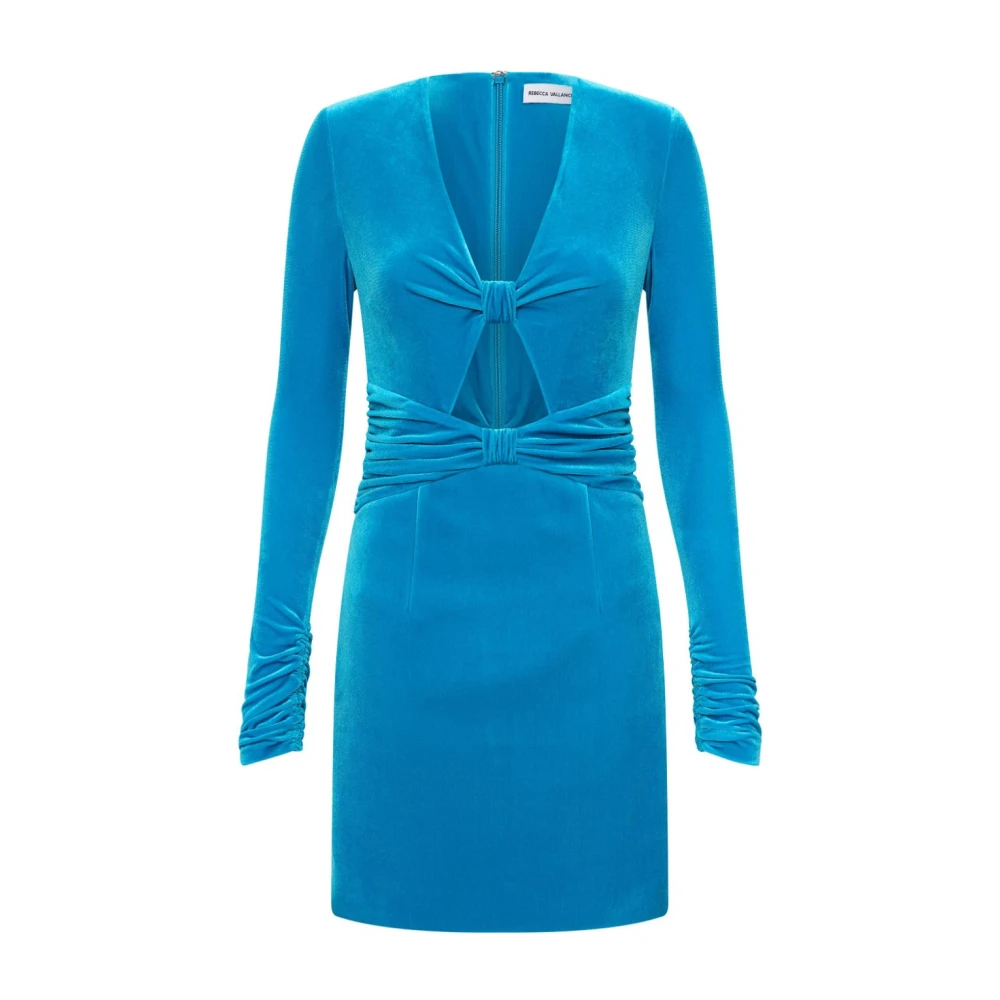 Rebecca Vallance Turquoise Velvet Cut-Out Jurk Blue Dames