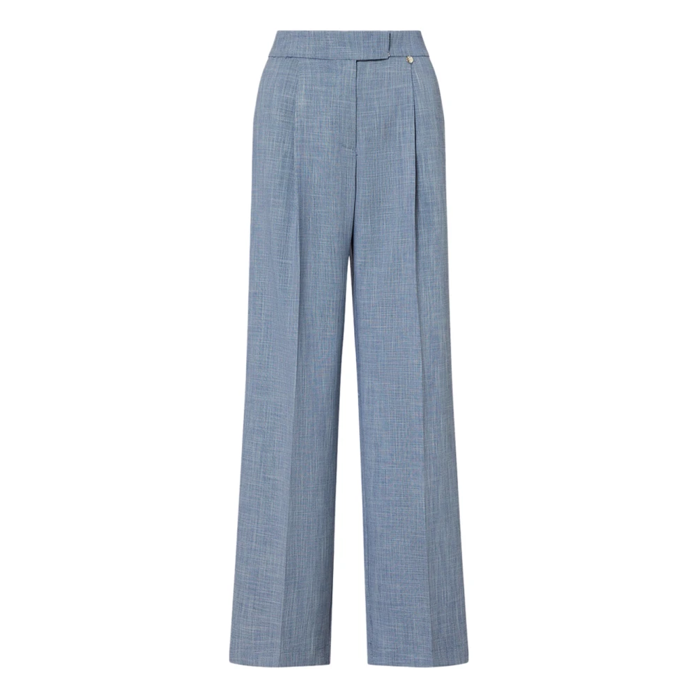 Liu Jo Vrouw Blauw Broeken Dames, Xl, Leer, Palazzobroek Van Gemêleerde Stof