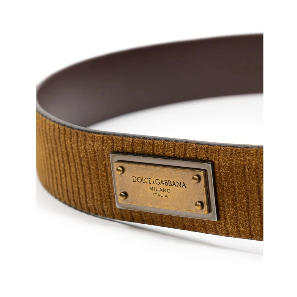 Dolce & Gabbana Bruine Leren Riem Brown Heren