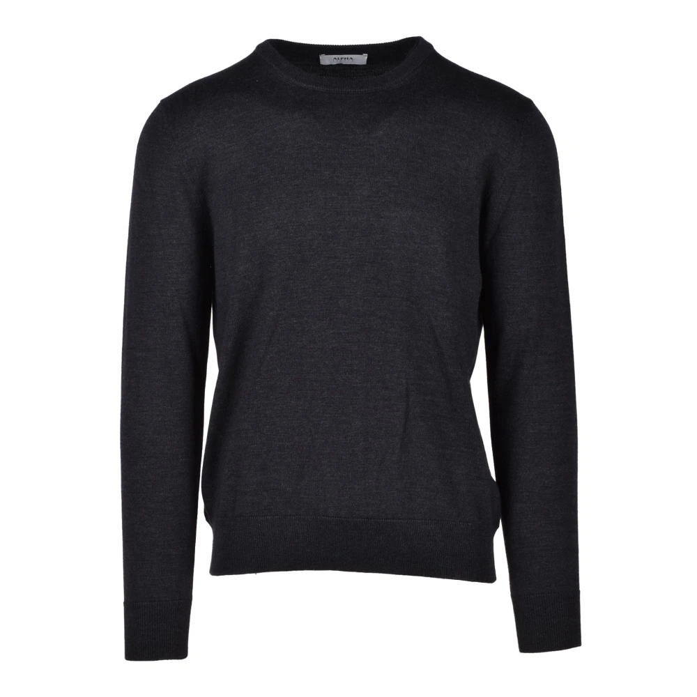 Alpha Studio Luxe Wol Kasjmier Zijde Trui Black Heren