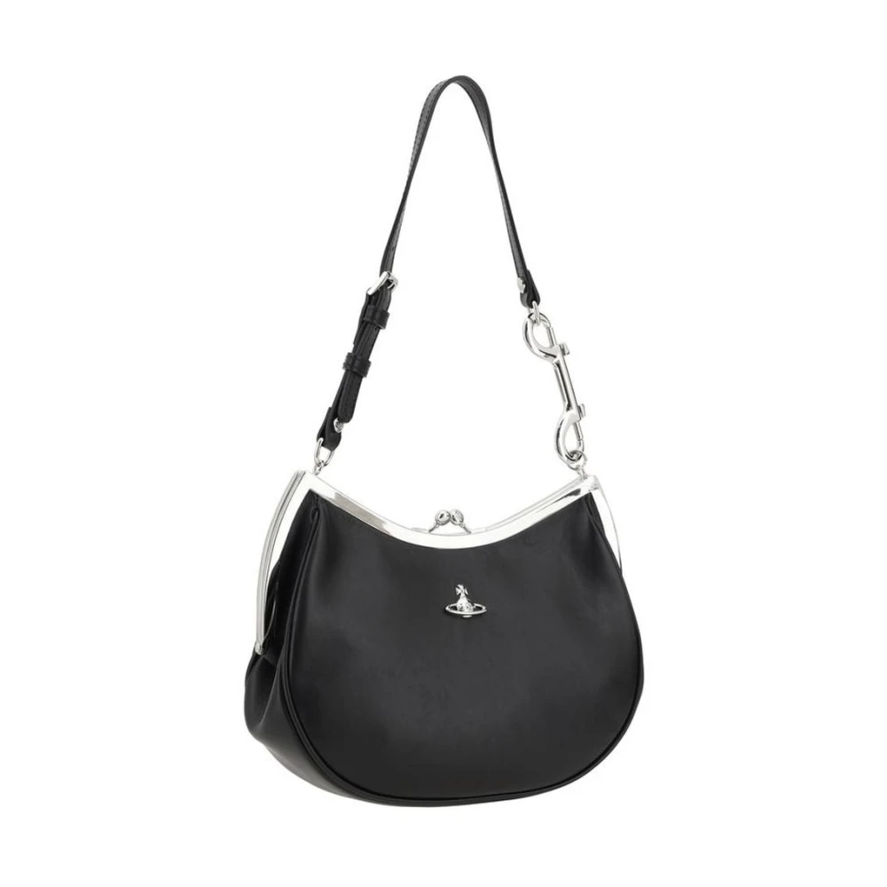 Vivienne Westwood Iconische Orb Leren Schoudertas Black Dames