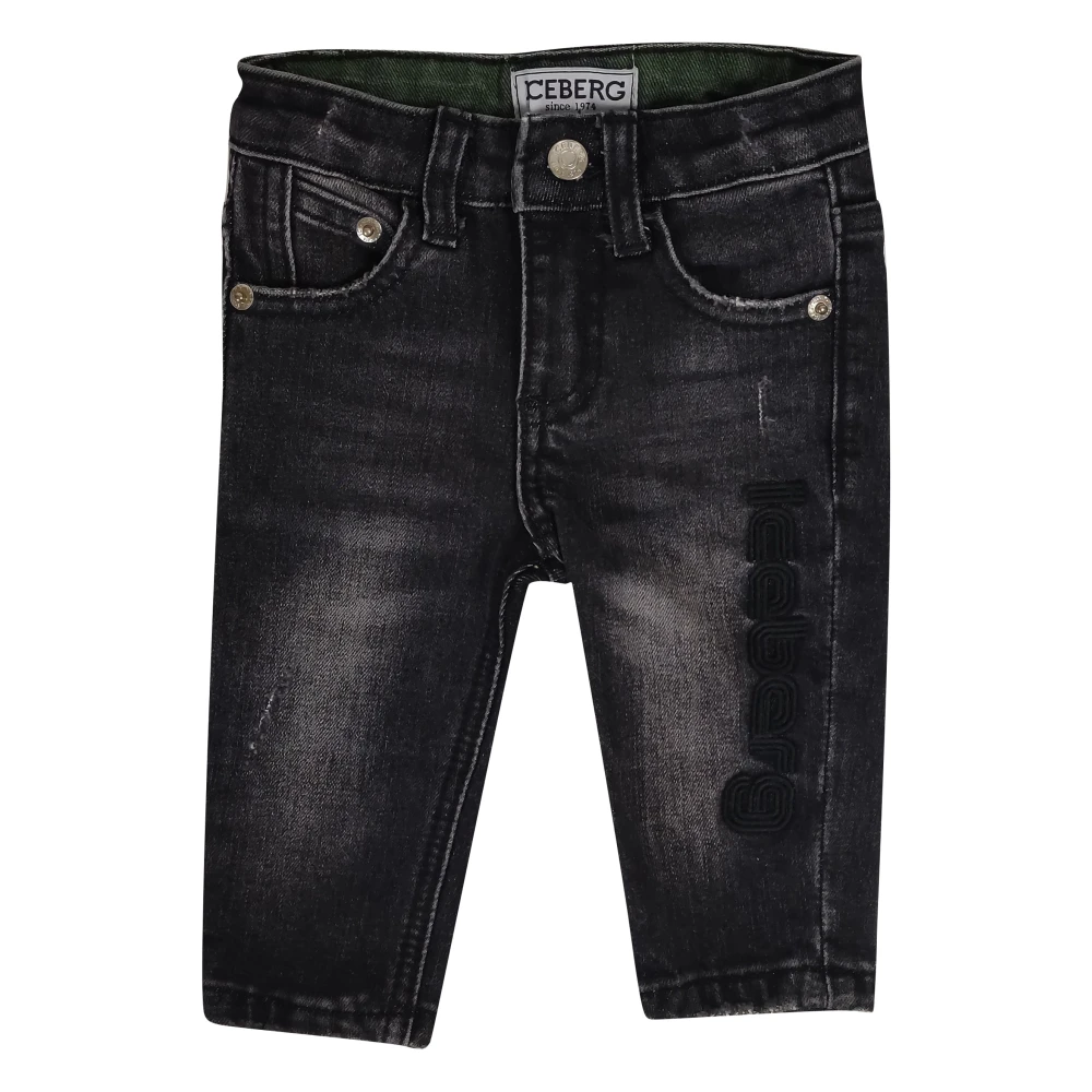 Iceberg Boys Black Jeans, 4 Y, Five-Pocket Denim Jeans