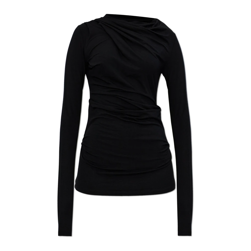 Entire Studios Vrouw Zwart Gedrapeerde Top