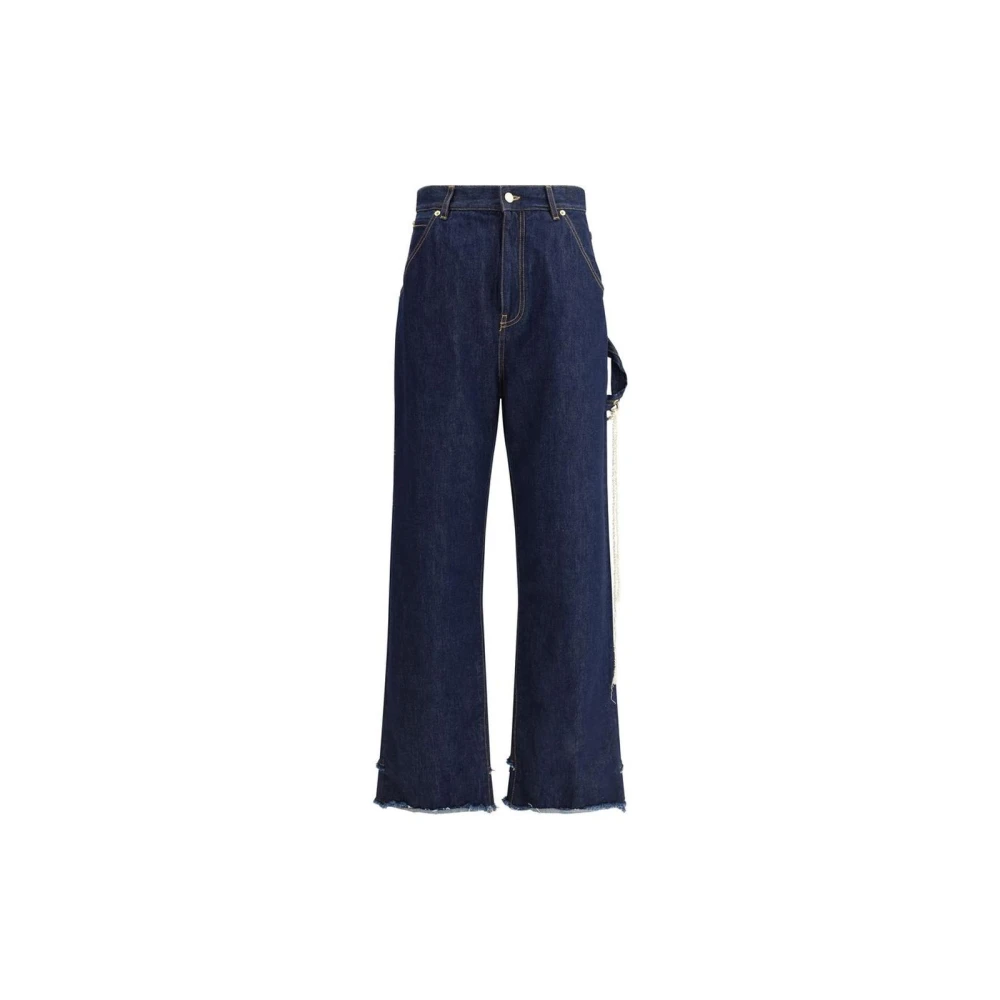 Darkpark Elegant Chain Detail High-Waist Jeans Blue Dames