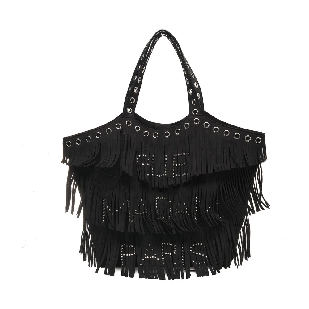 Rue Madam Stijlvolle Eco Suede Shopper Tas Black Dames